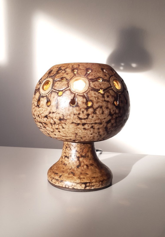 Image 1 of Hannie Mein vintage ceramic table lamp, earthenware mcm lamp, ceramic retro table lamp