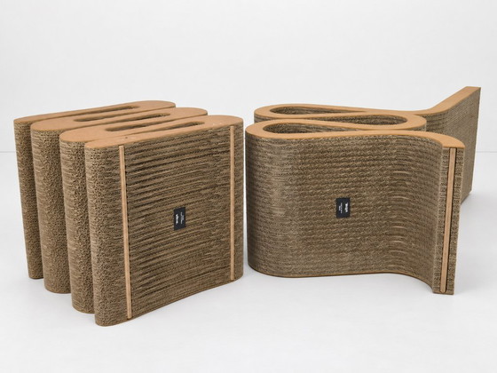 Sedia da camera Wiggle Easy Edges con sgabello di Frank Gehry per Vitra – Sedie da camera, Carta (photo 14 of 17)