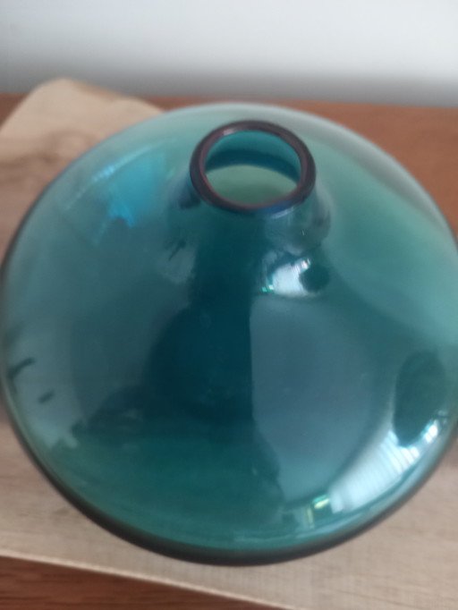 Rare Small Salong Vase – Design by Johanna Jelinek – Mouth-blown glass – Turquoise blue – 1990