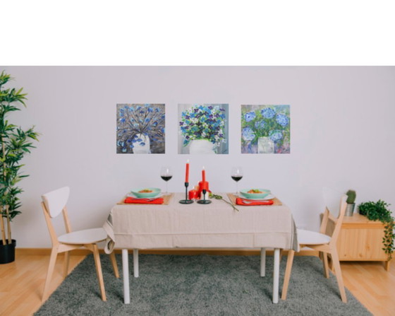 Image 1 of 3 flower paintings