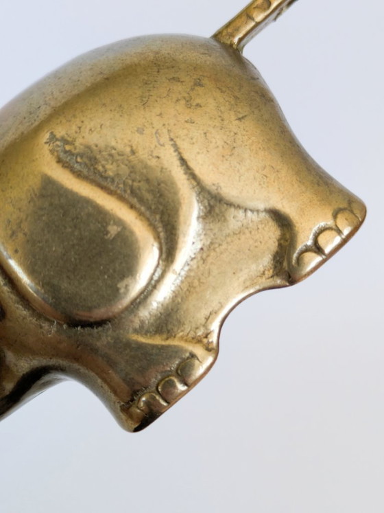 Vintage Haku messing olifant kaarsenhouder beeldje, midden van de 20e eeuw – Kandelaars en kaarsen, Brass (photo 9 of 13)