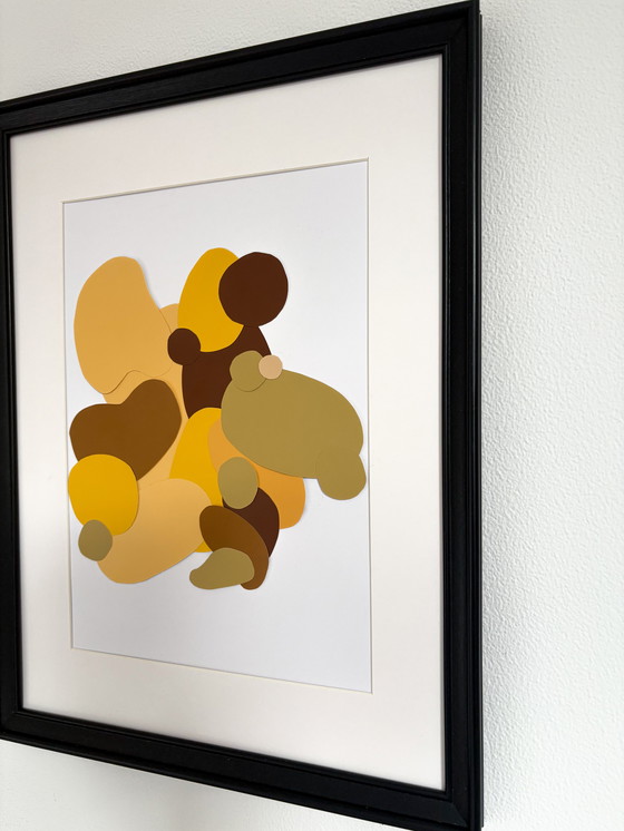 Image 1 of Maria Cascade – Waterval — “Golden Stillness” (Abstract Paper Relief, 2026)