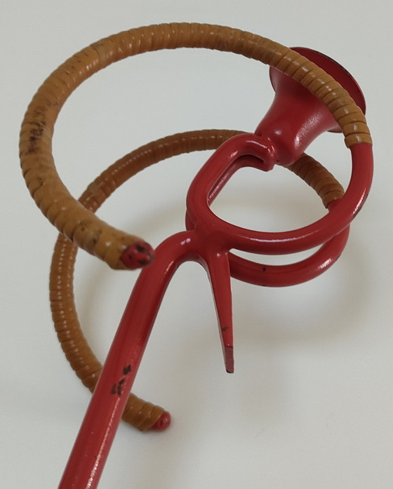 Image 1 of Aries Rattan Metal Candleholder 60s