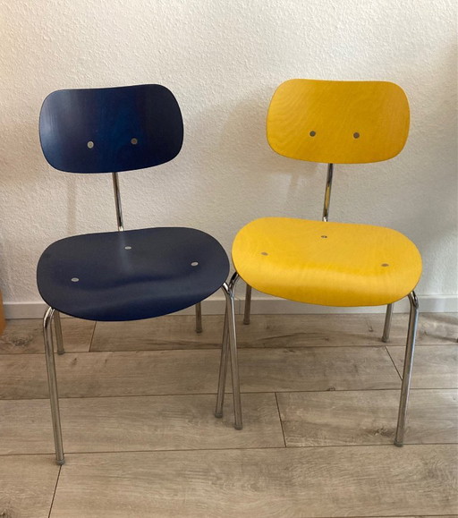 Eiermann SE68 blue and yellow stained