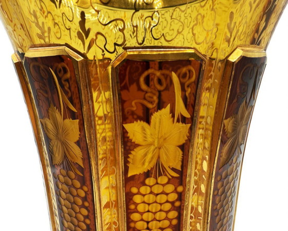 Image 1 of Bohemia – Egermann vase in engraved and gilded Bohemian crystal