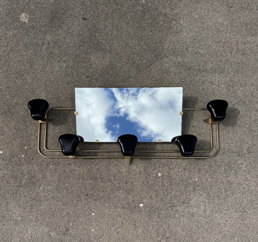 Porte manteau mural miroir années 60