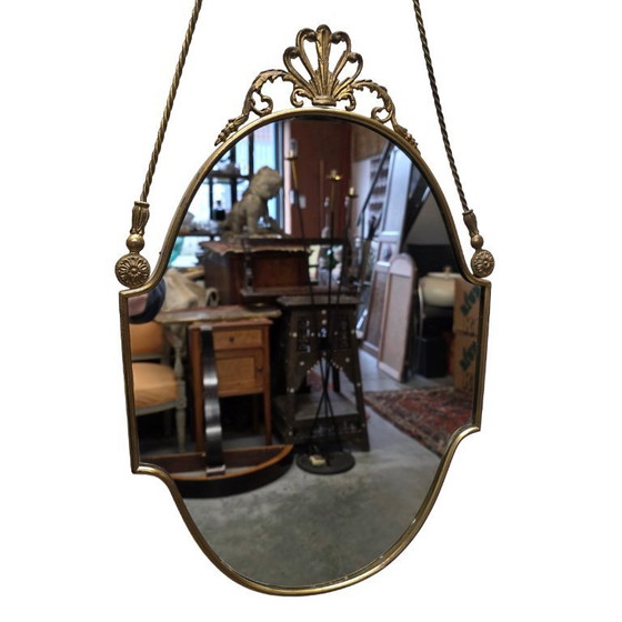 Image 1 of Miroir vintage italien en laiton