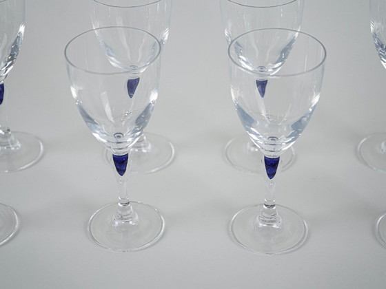 Image 1 of Servizio di bicchieri Venise Saphir, design francese, anni '70, prodotti da Cristal d'Arques