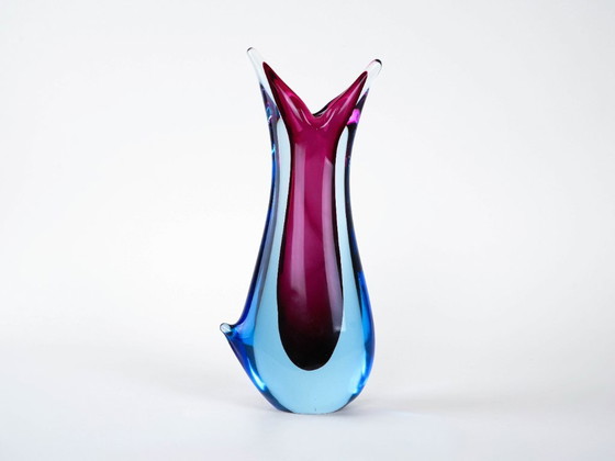 Image 1 of Vase en verre de Murano, design italien, années 1960, fabriqué en Italie