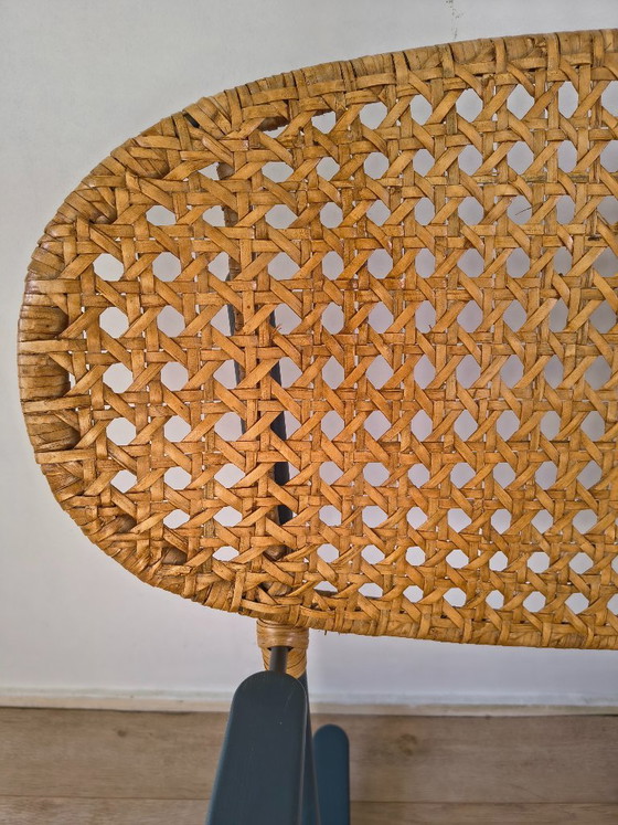 Design Rocking Chair - Rattan & Petrol Blue – Metal (photo 7 of 8)