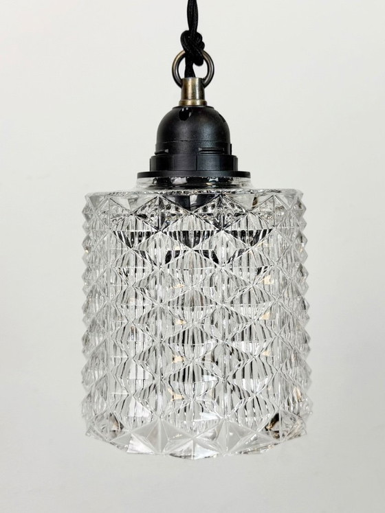 Image 1 of Vintage Cut Glass Ceiling Light, 1970s