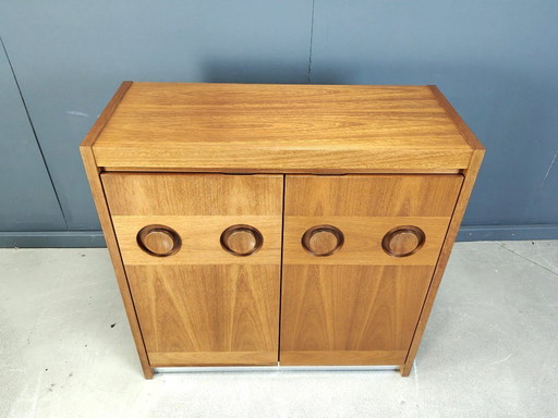 Brown brutalist bar cabinet 1970s