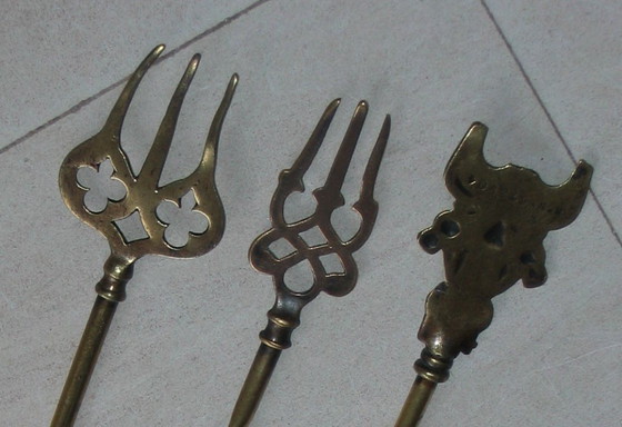 Image 1 of Juego de tres tenedores antiguos para tostar