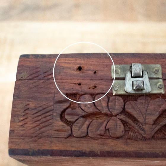 Scatola in Legno Vintage Intagliata a Mano con Decorazione a Mulino a Vento – Oggetti decorativi, Wood (photo 10 of 10)