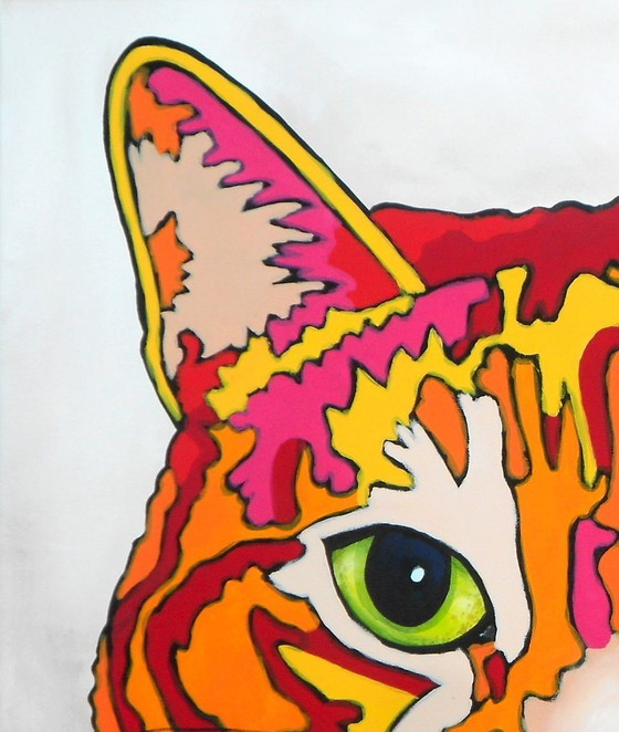 Image 1 of El gato de colores (dibujo a mano)