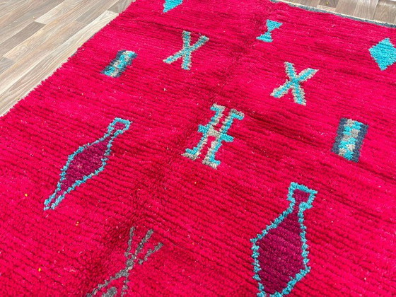 Magnifique Tapis Rouge en Laine 150/250cm – Wool (photo 6 of 10)