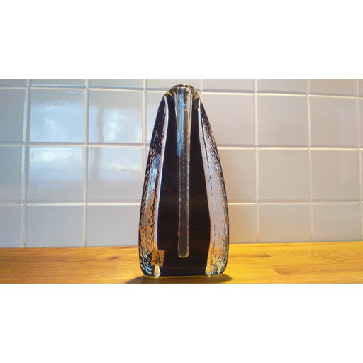 Vase vintage au design noir, Tchécoslovaquie 1970