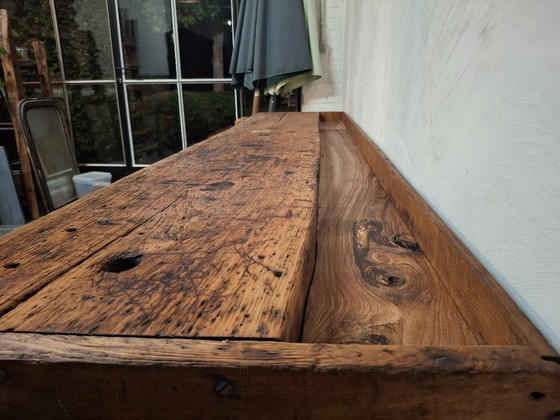 Image 1 of Large oak furniture maker's workbench