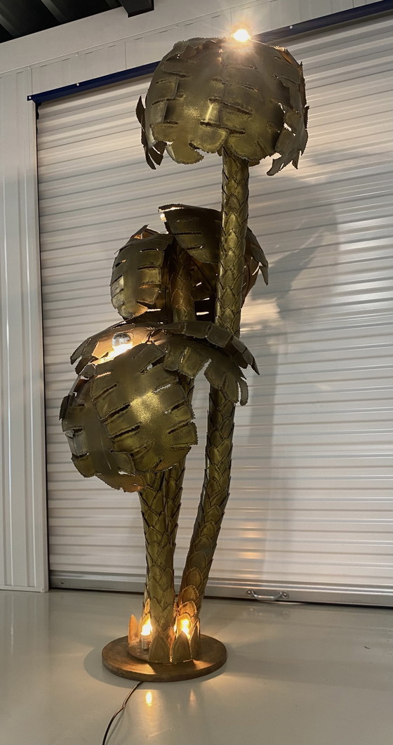 Image 1 of Grande lampada da terra vintage in ottone Maison Jansen anni '70