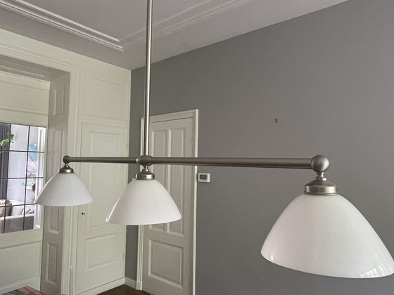 Image 1 of Art Deco - Gispen table à manger lampe suspendue avec 3 lampes