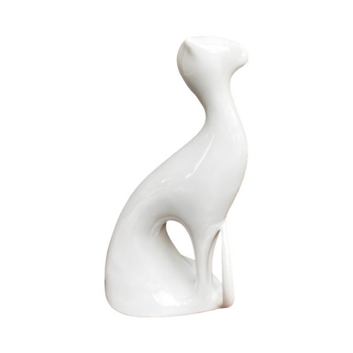 Chat assis – Royal Dux, conçu par Jaroslav Ježek, Tchécoslovaquie, années 1960