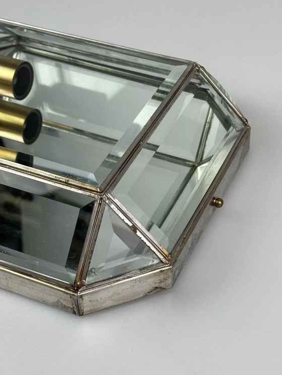 Image 1 of 60's 70's Applique murale verre & métal Vintage Space Age Design