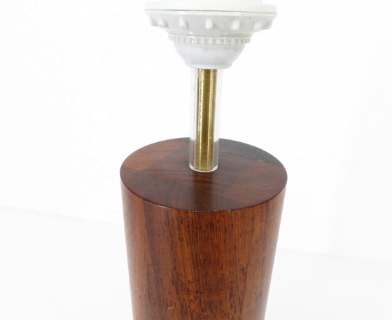 Image 1 of Scandinavian lamp base in exotic wood and brass, circa 1970