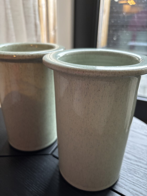 Image 1 of Mintgroen turquoise vazen set 18 cm 