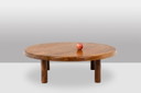 Pierre Chapo. Coffee table in solid blond elm. Circa 1970.