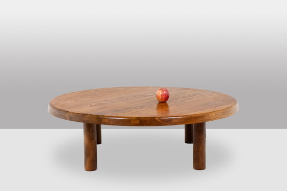 Image 1 of Pierre Chapo. Table basse en orme massif blond. Années 1970.
