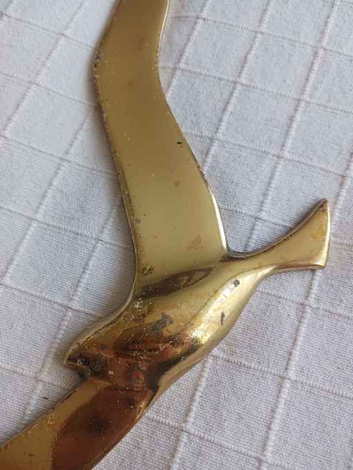 Messing wanddecoratie vogels