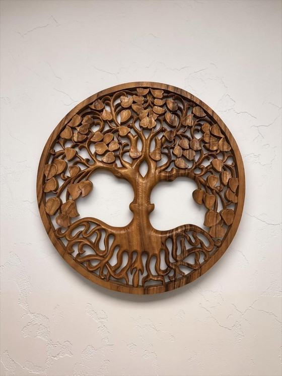 Árbol de la Vida de madera hecho a mano – decoración de pared – 60 cm – Wood (photo 4 of 5)