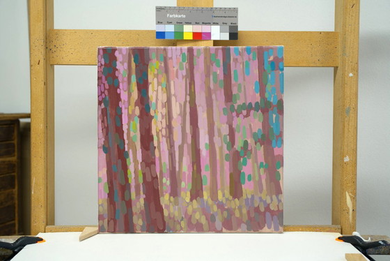 Image 1 of Cuadro "Luz del bosque 1", pieza única pintada a mano, naturaleza, pintura de paisaje, pintura acrílica 40x40cm