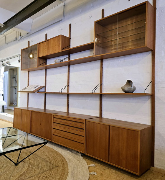 Image 1 of Poul Cadovius Royal System anni '60 Mid Century Teak anni '70 Sistema di mensole a parete