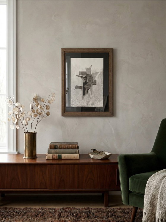 Image 1 of Original framed artwork on paper, signed Eugène Eechaut, created in ink in 1973