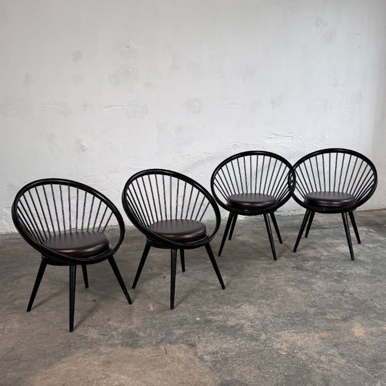 Image 1 of Set aus 4 „Circle“-Loungesesseln im Stil von Yngve Ekström, 1960