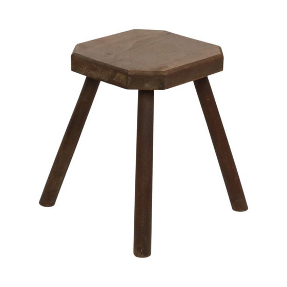 Image 1 of Alter rustikaler Hocker Brutalismus