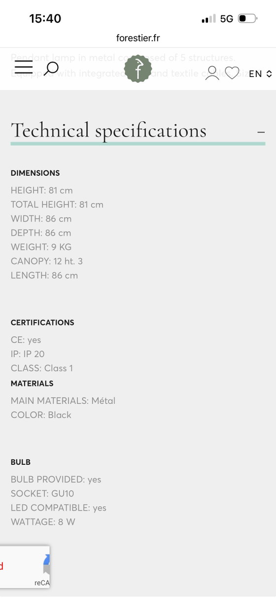 Forestier Gravity 1 Black – Lampadari, Metal (photo 3 of 5)