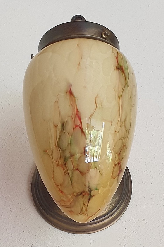 Image 1 of Art-Deco-Wandleuchte aus Opalglas