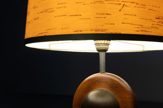 Image 1 of Rare lamp, wood and brass, 1960s, Made in Italy