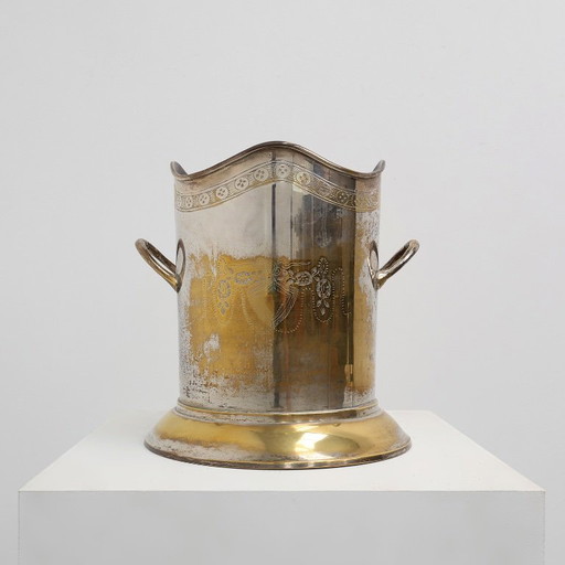 Antique Silver-Plated Copper Champagne Bucket, France, circa 1900
