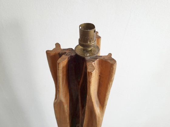 Image 1 of Lampada da terra vintage anni '50, scultura vegetale organica, legno di recupero e mogano, anni '50