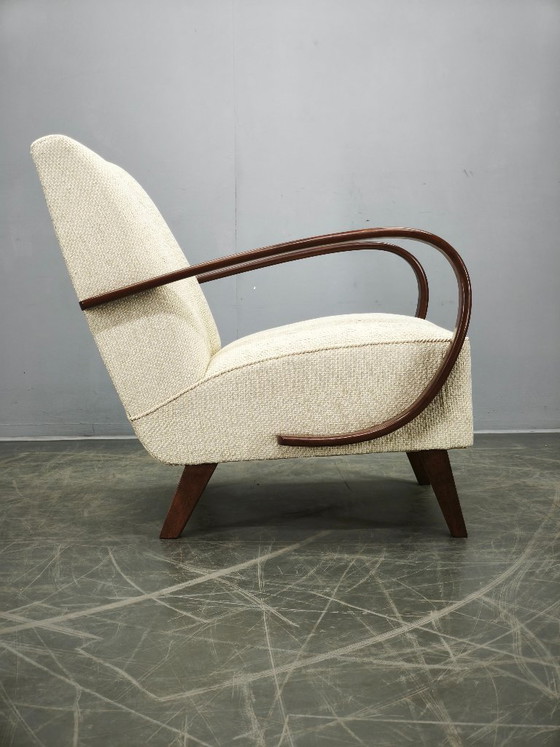 Image 1 of Fauteuil Art Déco Jindřich Halabala en bois courbé, Tchécoslovaquie 1940
