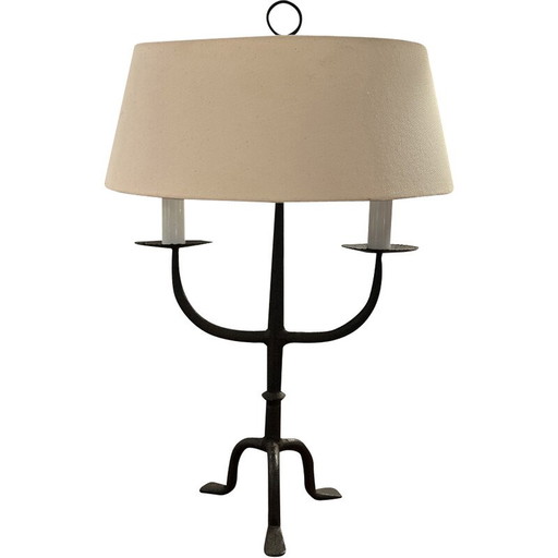 Lampada a candela in ferro battuto d'epoca, 1960