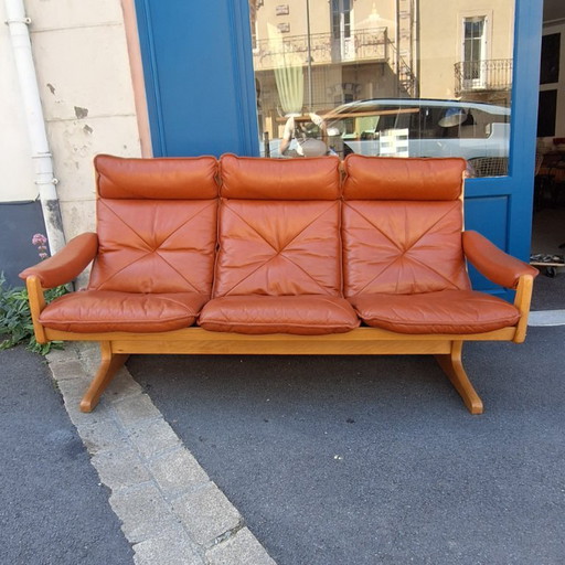 Banquette scandinave en bois et cuir par Soda Galvano pour Liebe Mobel