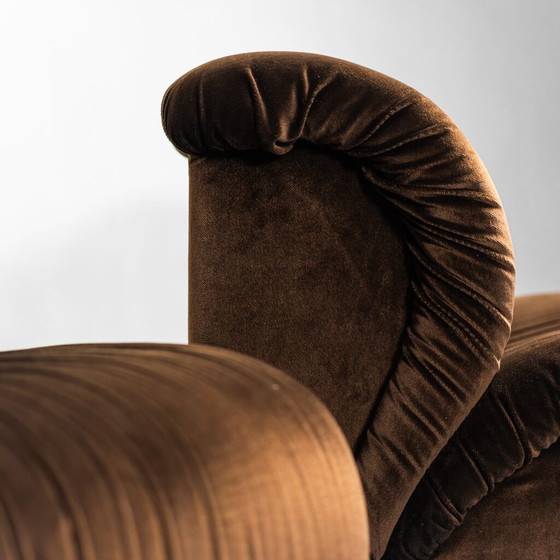 Image 1 of Pair of brown velvet armchairs by Doimo Salotti, 1970s