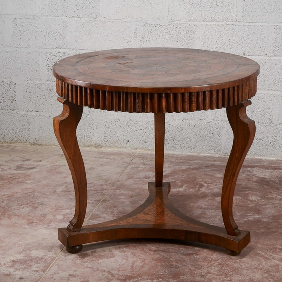 Tavolo rotondo antico intarsiato e scanalato – Lampade da tavolo, Legno (photo 6 of 18)