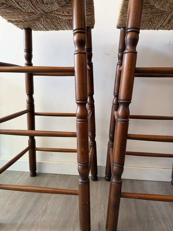 Tabourets de bar style années 50 – Wood, Wicker (photo 5 of 8)