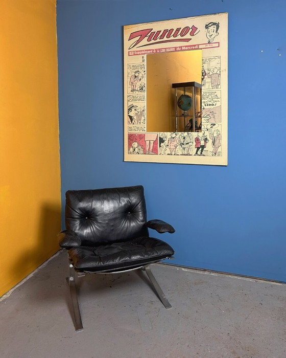 Image 1 of Vintage “Junior” spiegel – retro stripboekstijl