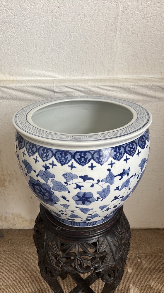 Image 1 of Antique Delft Blue Large Pot